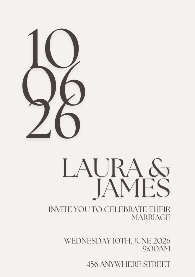 Wedding Invitation #WIBEI001