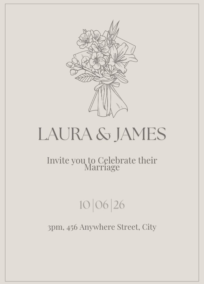 Wedding Invitation #WIBEI003
