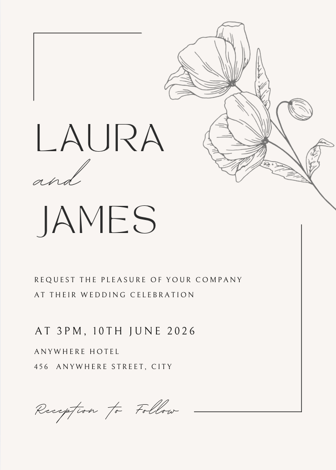 Wedding Invitation #WIBEI004