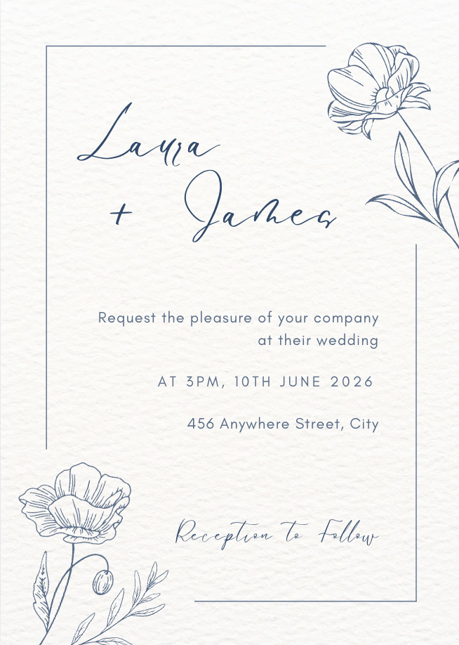 Wedding Invitation #WIBLUI006