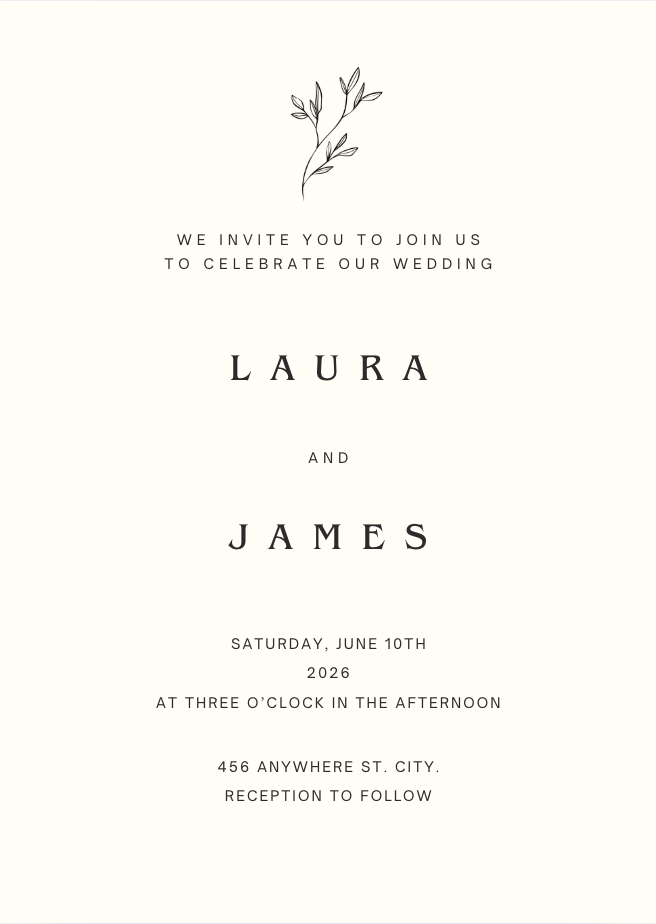 Wedding Invitation #WIBEI007