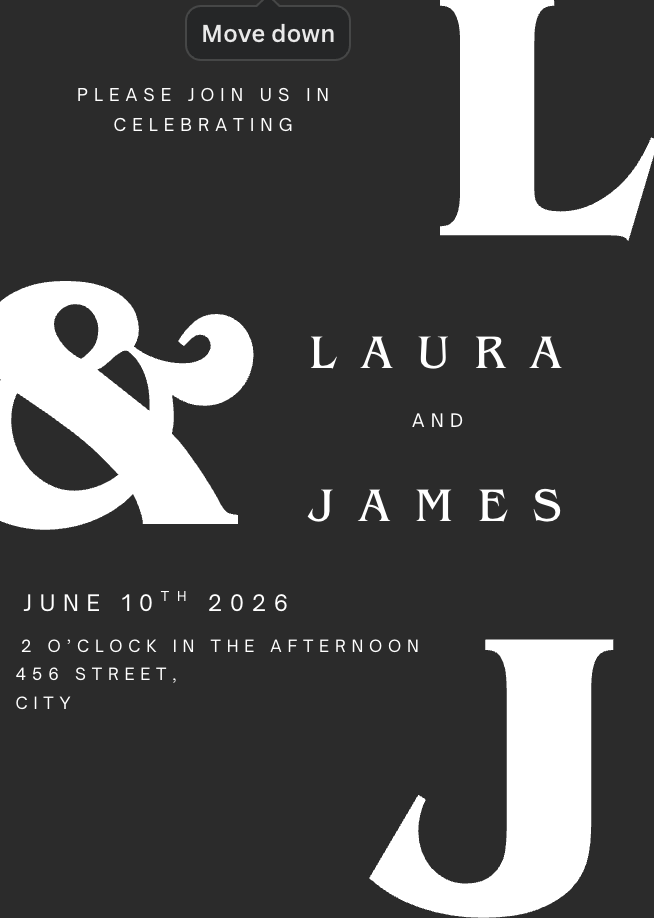 Wedding Invitation #WIBLA009