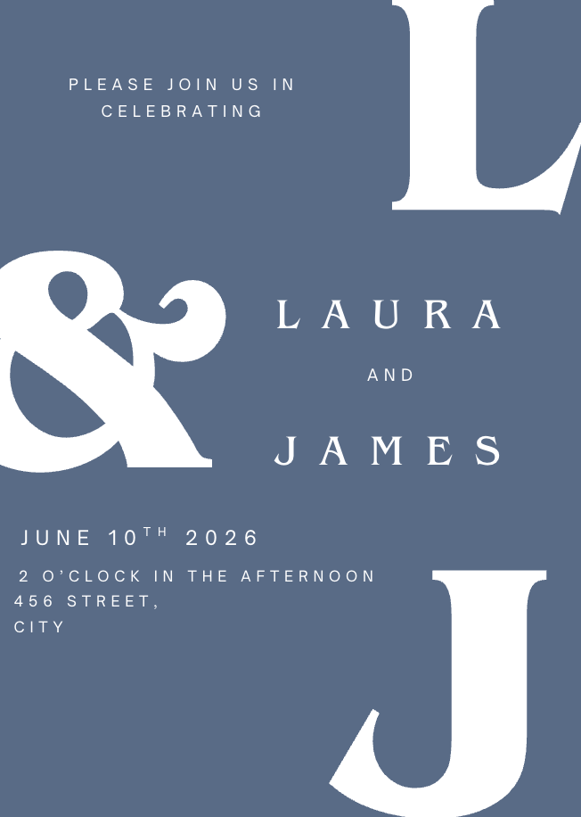 Wedding Invitation #WIBLU011