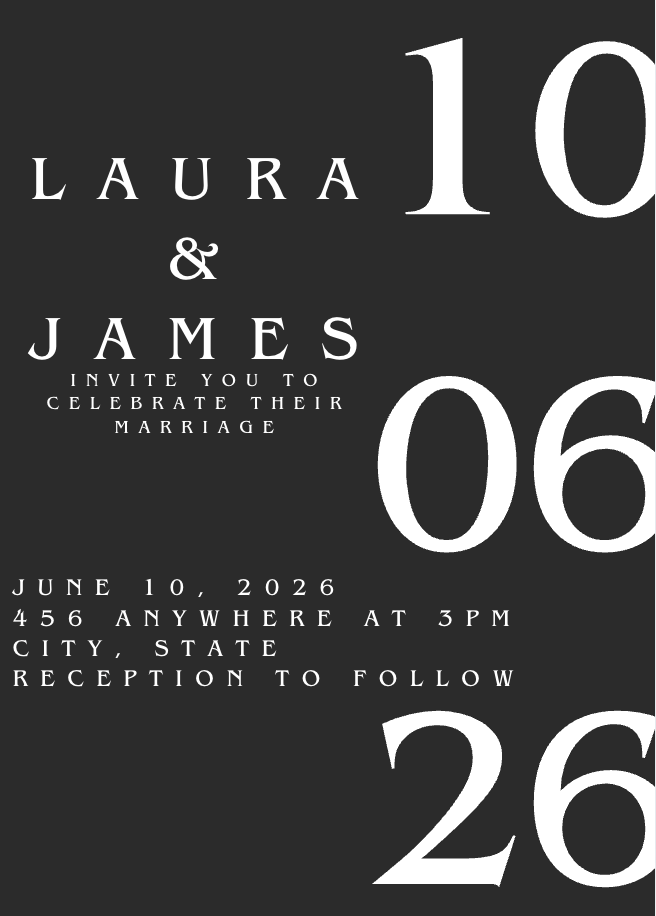 Wedding Invitation #WIBLA019