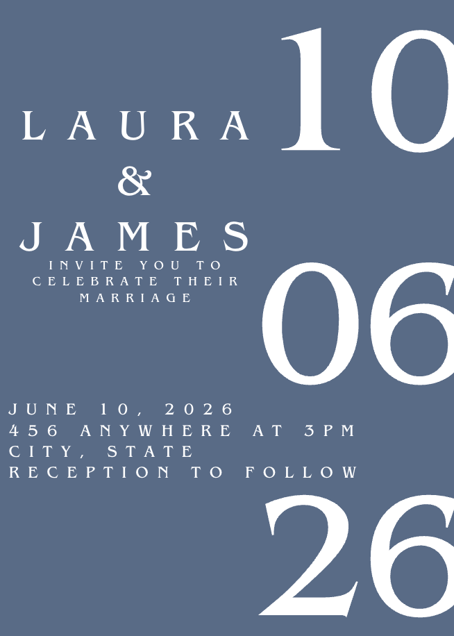 Wedding Invitation #WIBLU020