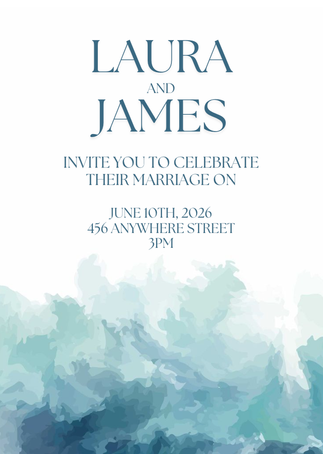 Wedding Invitation #WIBLU024