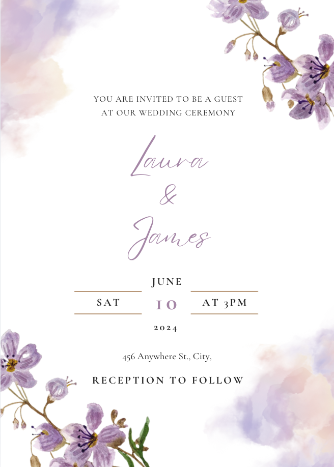 Wedding Invitation #WIPUR027