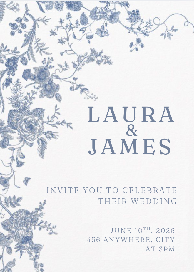 Wedding Invitation #WIBLU030