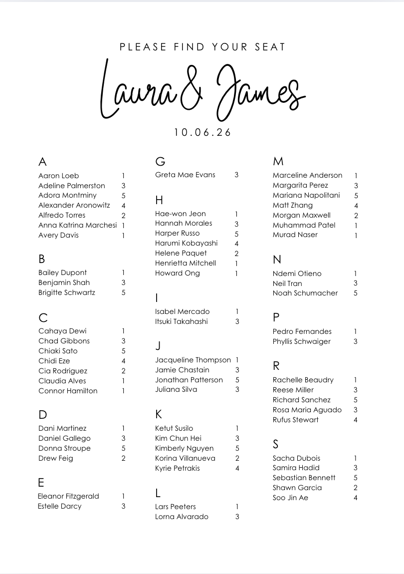 Find Your Seat Poster