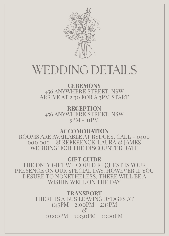 Wedding Details #WDBEI003