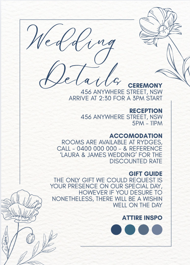 Wedding Details #WDBLU006