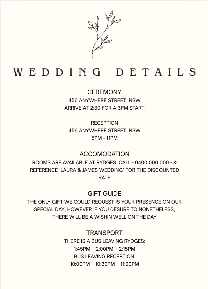 Wedding Details #WDBEI007