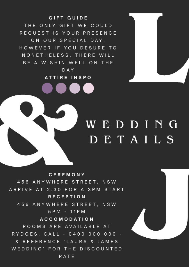 Wedding Details #WDBLA009