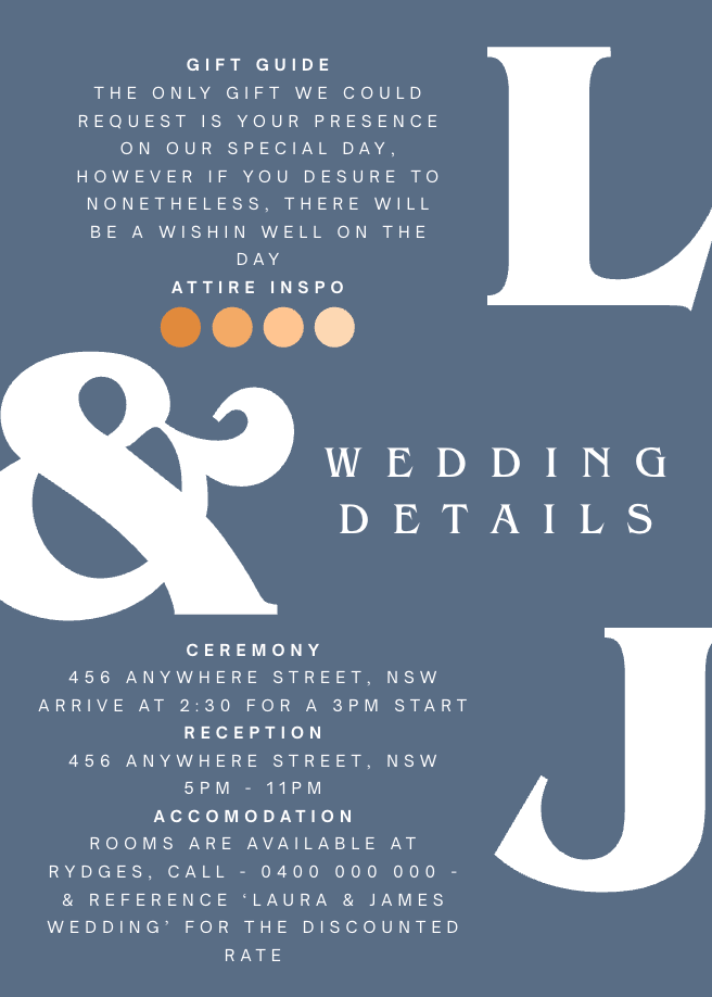 Wedding Details #WDBLU011