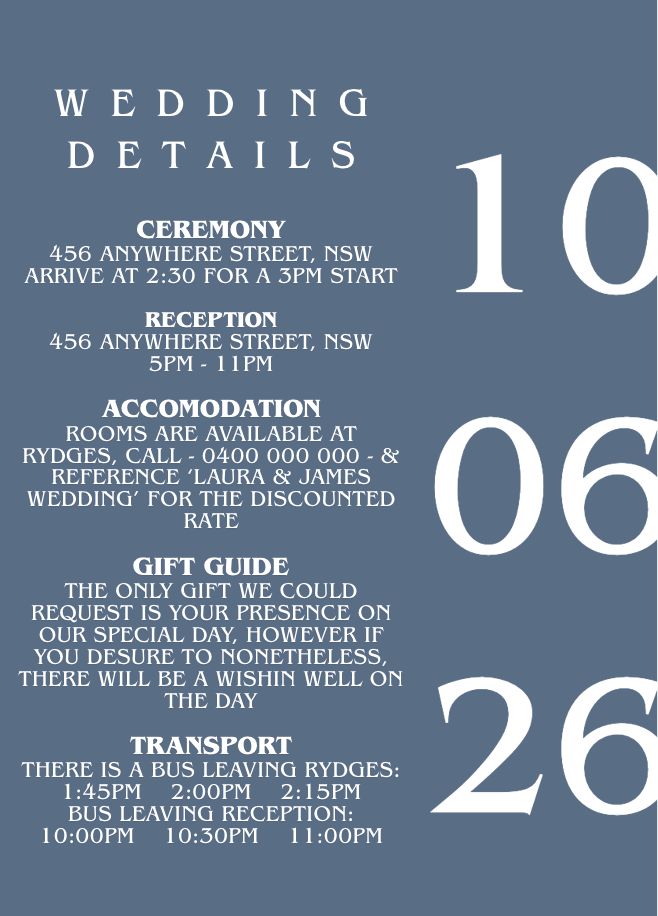 Wedding Details #WDBLU016