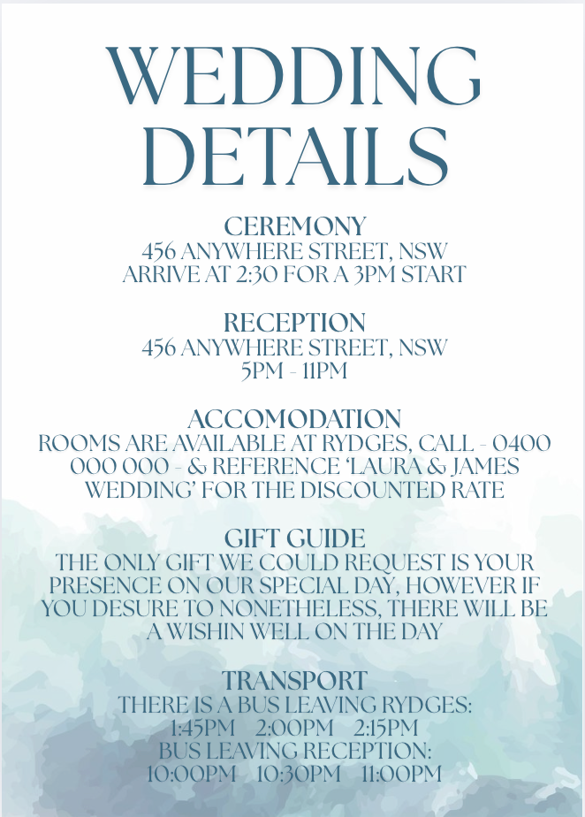 Wedding Details #WDBLU020