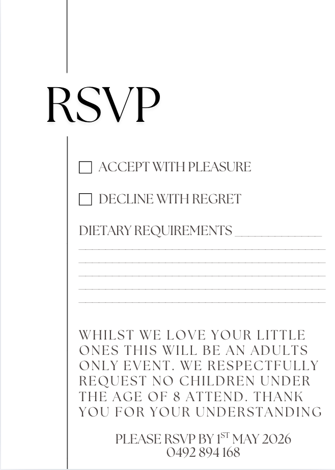 Wedding RSVP #WDWHI002