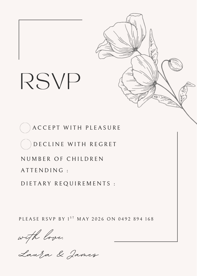 Wedding RSVP #WDBEI004