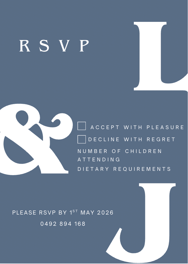 Wedding RSVP #WDBLU011